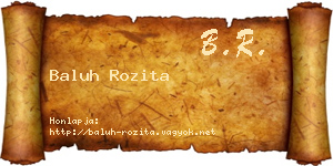 Baluh Rozita névjegykártya